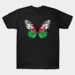 Welsh Flag  Butterfly - Gift for Welsh From Wales T-Shirt